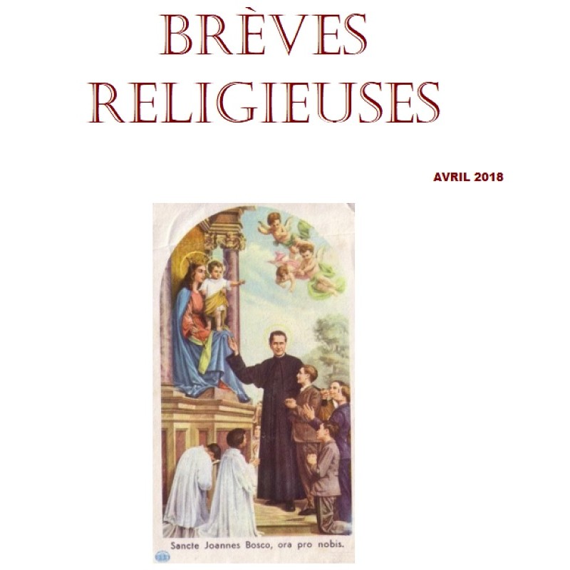 BREVES RELIGIEUSES - AVRIL 2018