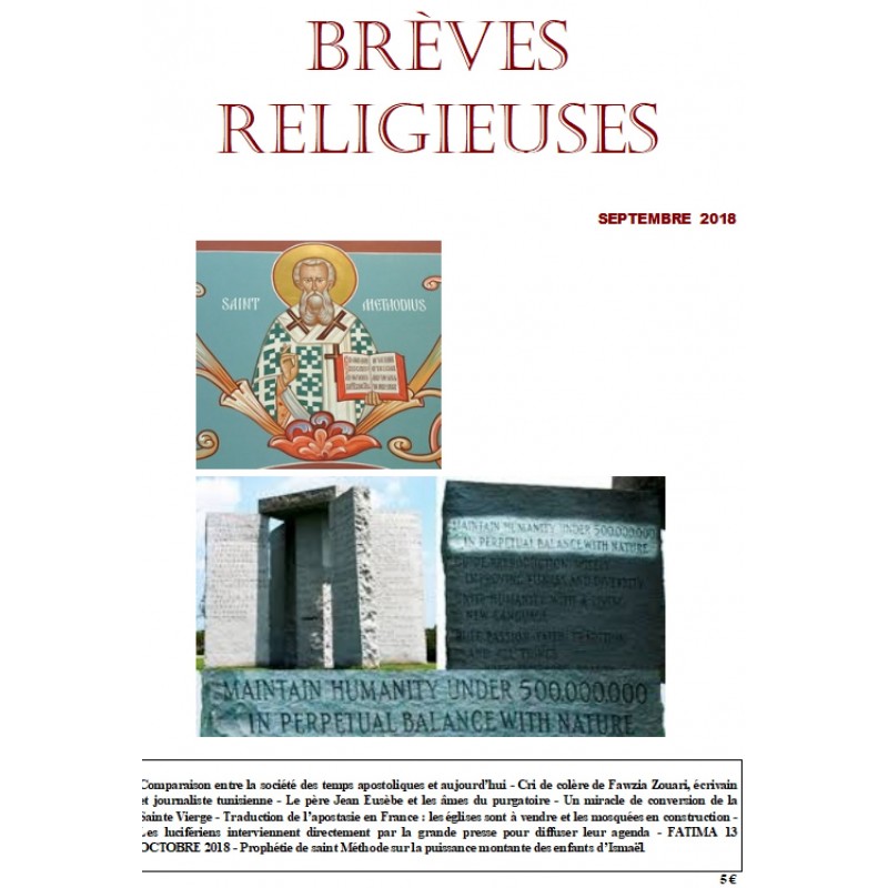 BREVES RELIGIEUSES - SEPTEMBRE 2018