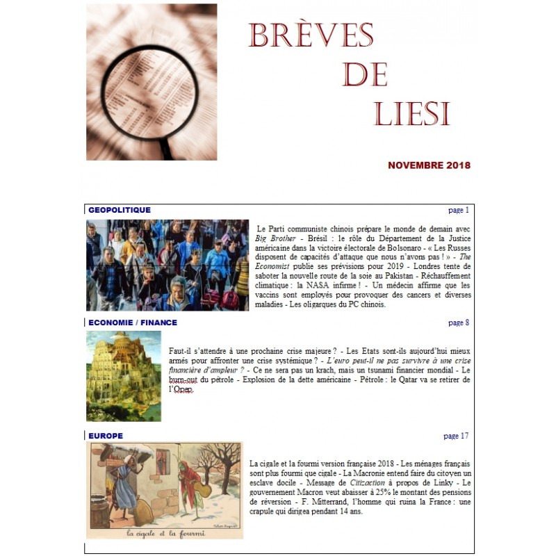 BREVES DE LIESI  -  NOVEMBRE 2018