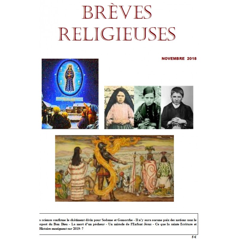 BREVES RELIGIEUSES  -  NOVEMBRE 2018