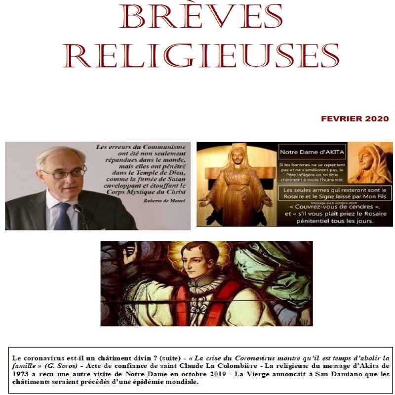 BREVES RELIGIEUSES - FEVRIER 2020