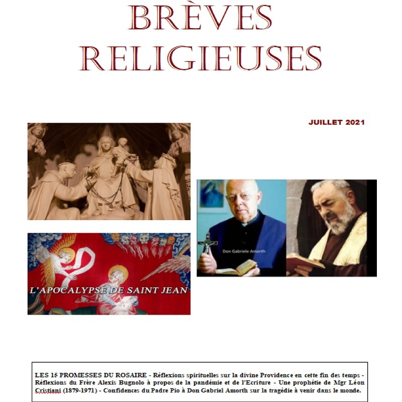 BREVES RELIGIEUSES - JUILLET 2021